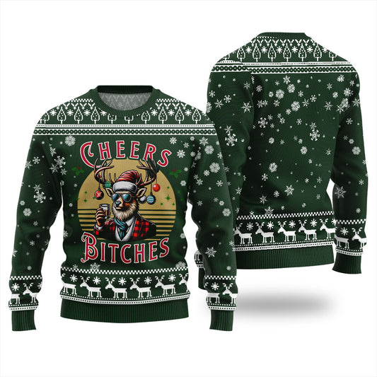 Cheer Reindeer Funny Christmas Sweater