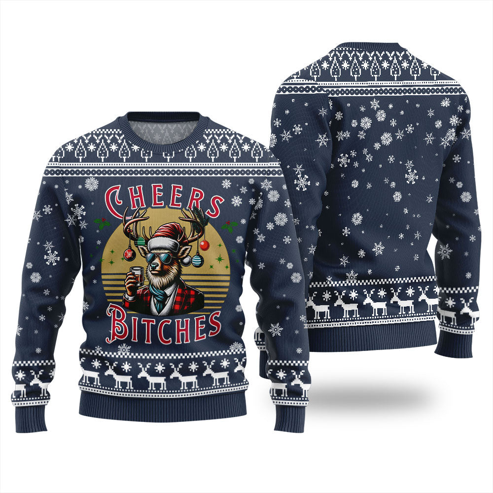 Cheer Reindeer Funny Christmas Sweater