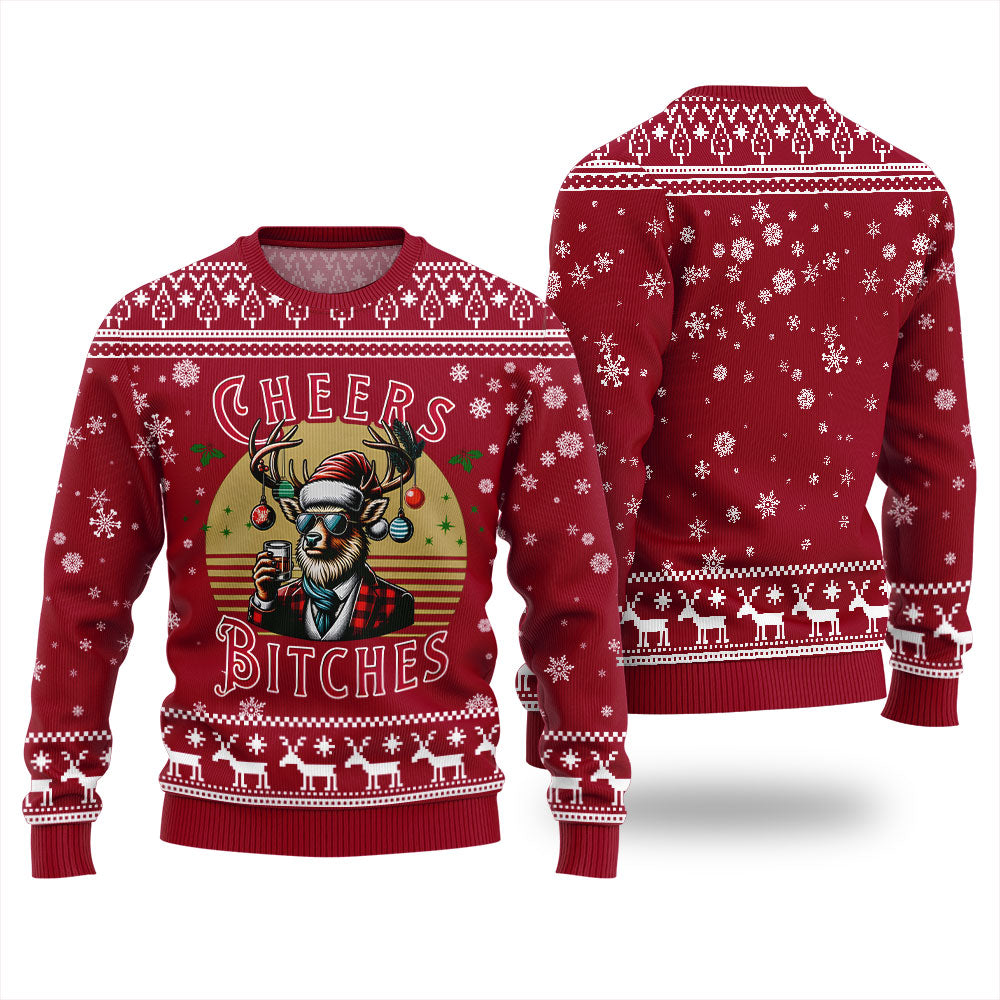 Cheer Reindeer Funny Christmas Sweater