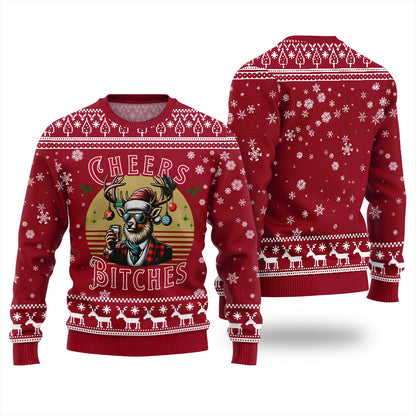 Cheer Reindeer Funny Christmas Sweater