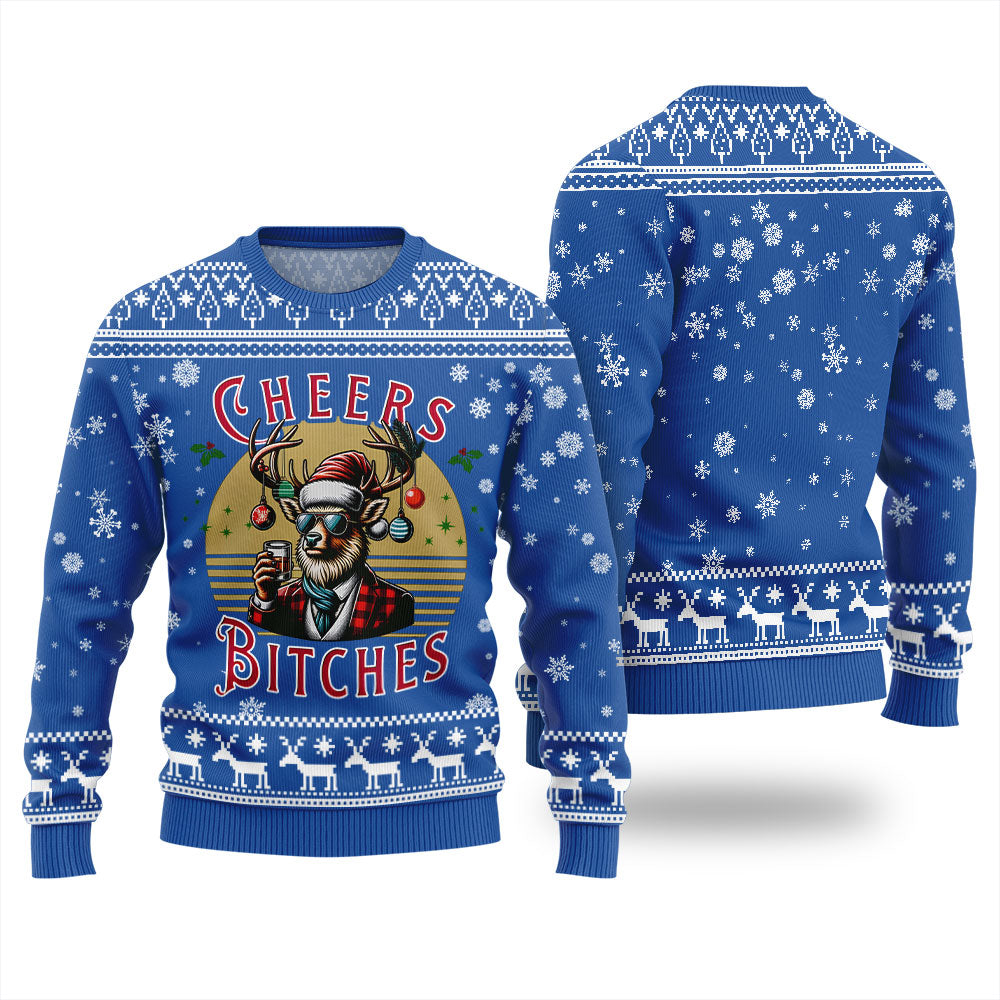 Cheer Reindeer Funny Christmas Sweater