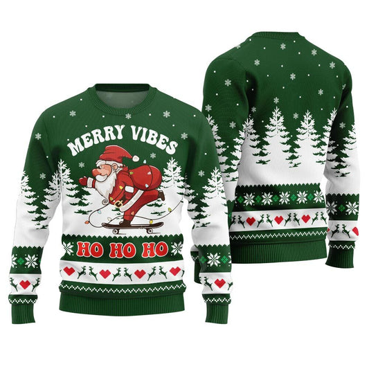 Merry Vibes Ho Ho Ho Christmas Sweater