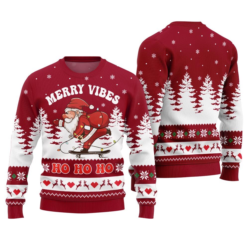 Merry Vibes Ho Ho Ho Christmas Sweater