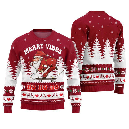Merry Vibes Ho Ho Ho Christmas Sweater