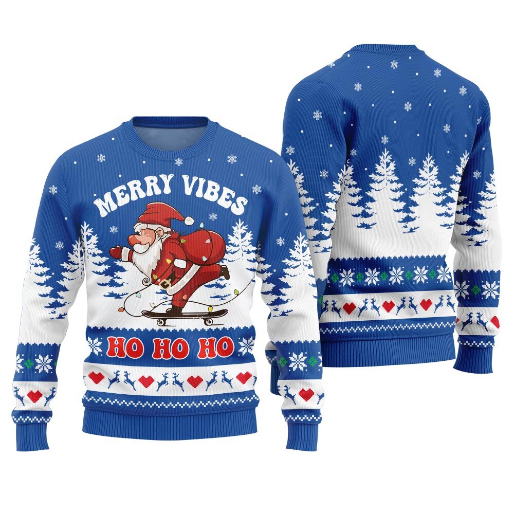 Merry Vibes Ho Ho Ho Christmas Sweater