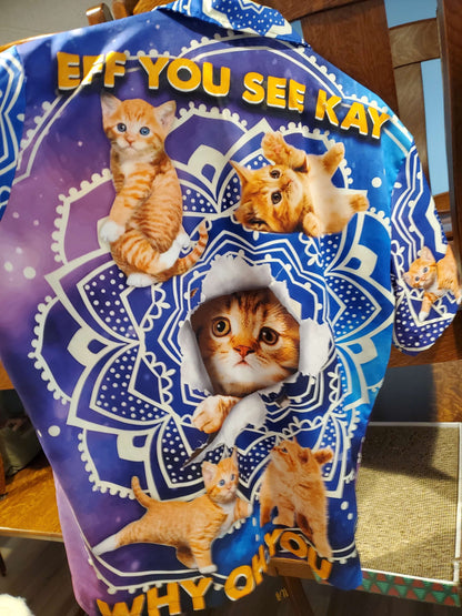 Cat Tabby Cat Yoga Galaxy Yoga Pose Funny - Hawaiian Shirt 