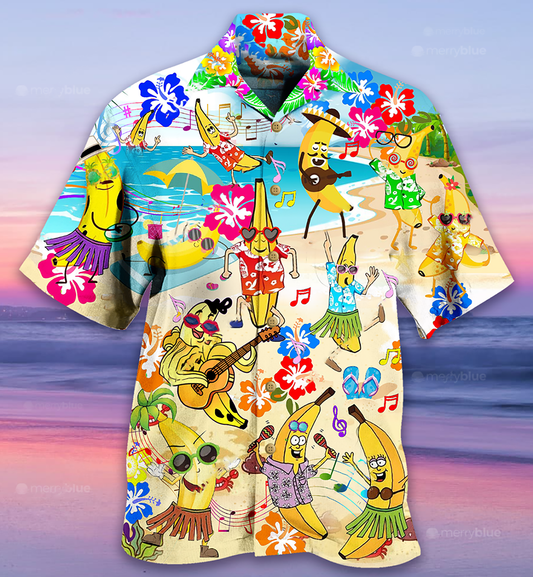 Fruit Banana Love Beach Music - Hawaiian Shirt 