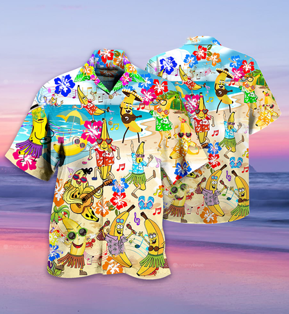 Fruit Banana Love Beach Music - Hawaiian Shirt 
