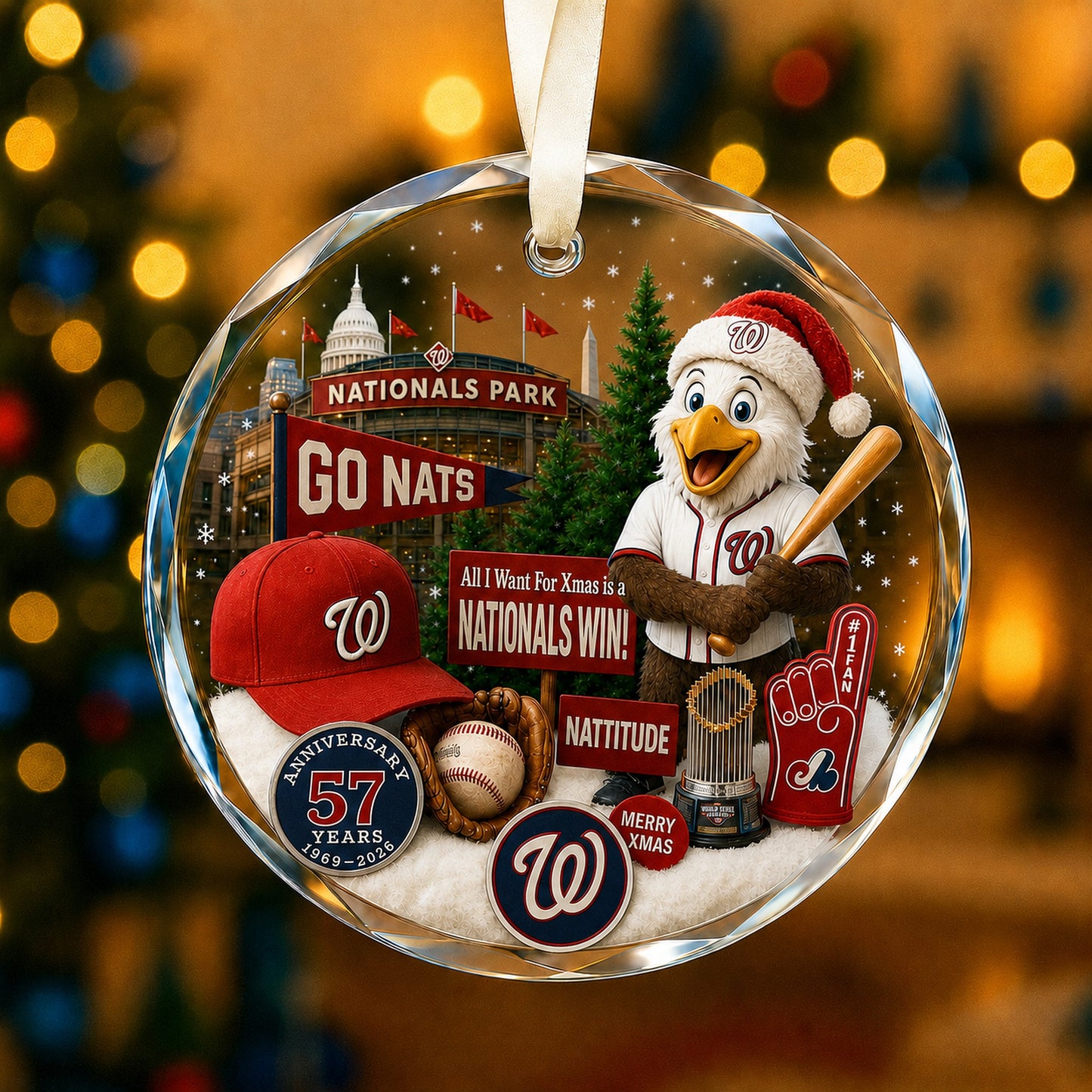 All Baseball Teams Christmas Glass Ornament  With Red Gift Box | 5to9vibe