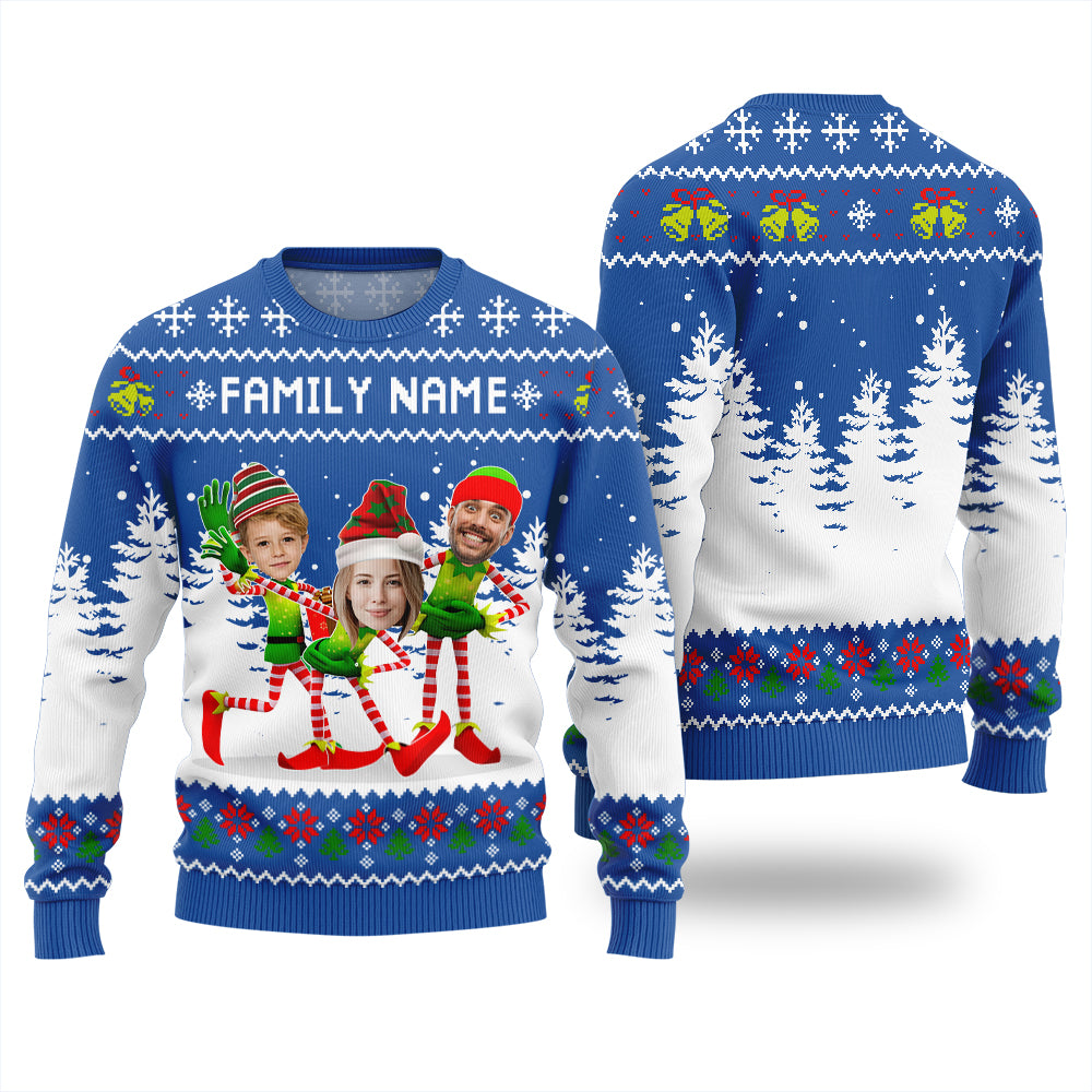 Family Custom Face And Text Funny Christmas Sweater
