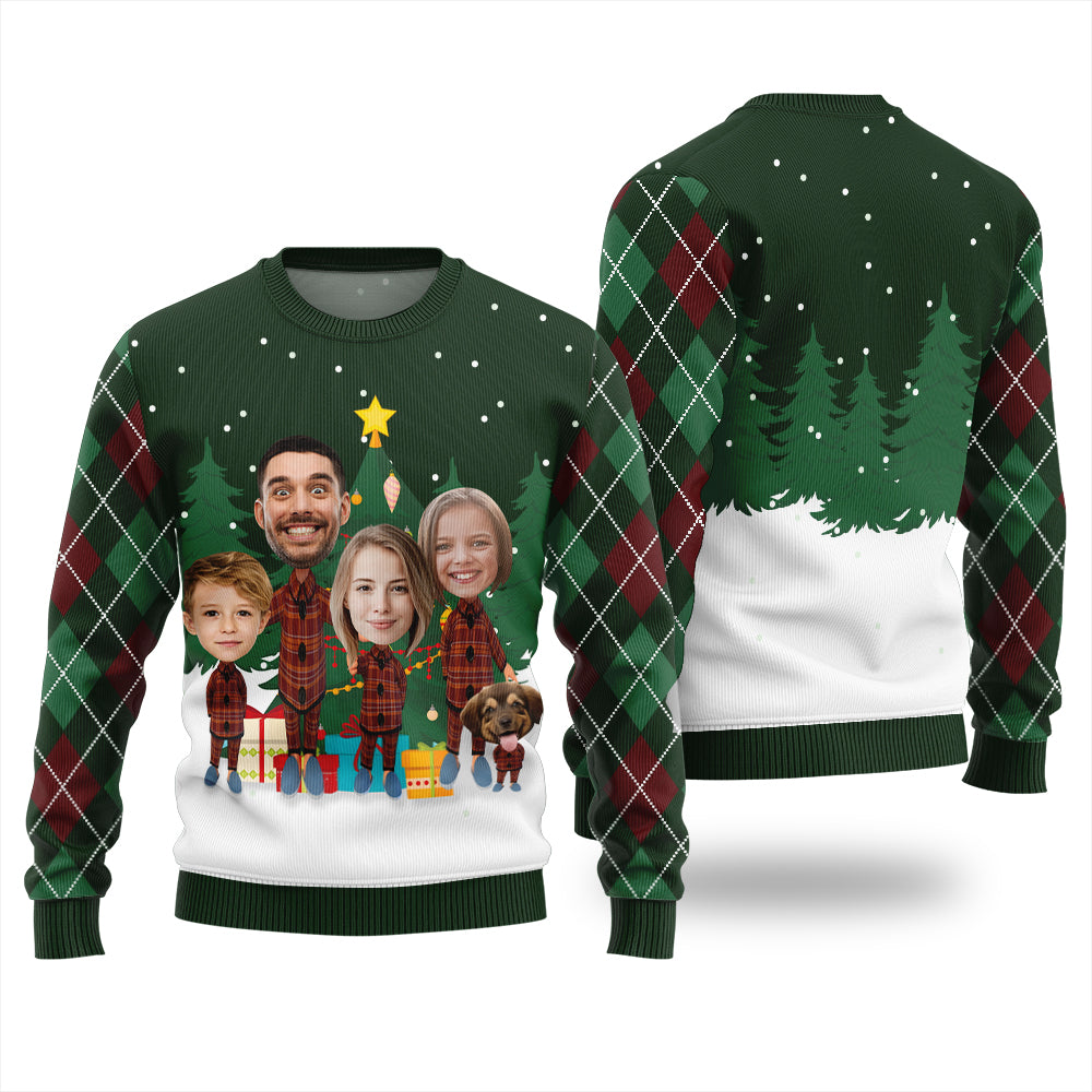 Custom Family Face Funny Christmas Sweater