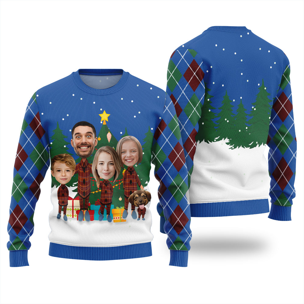 Custom Family Face Funny Christmas Sweater
