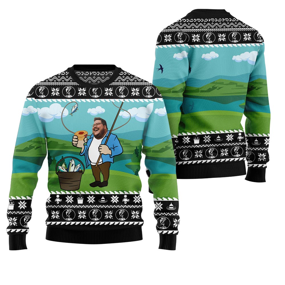 Custom Face Fisherman Christmas Sweater