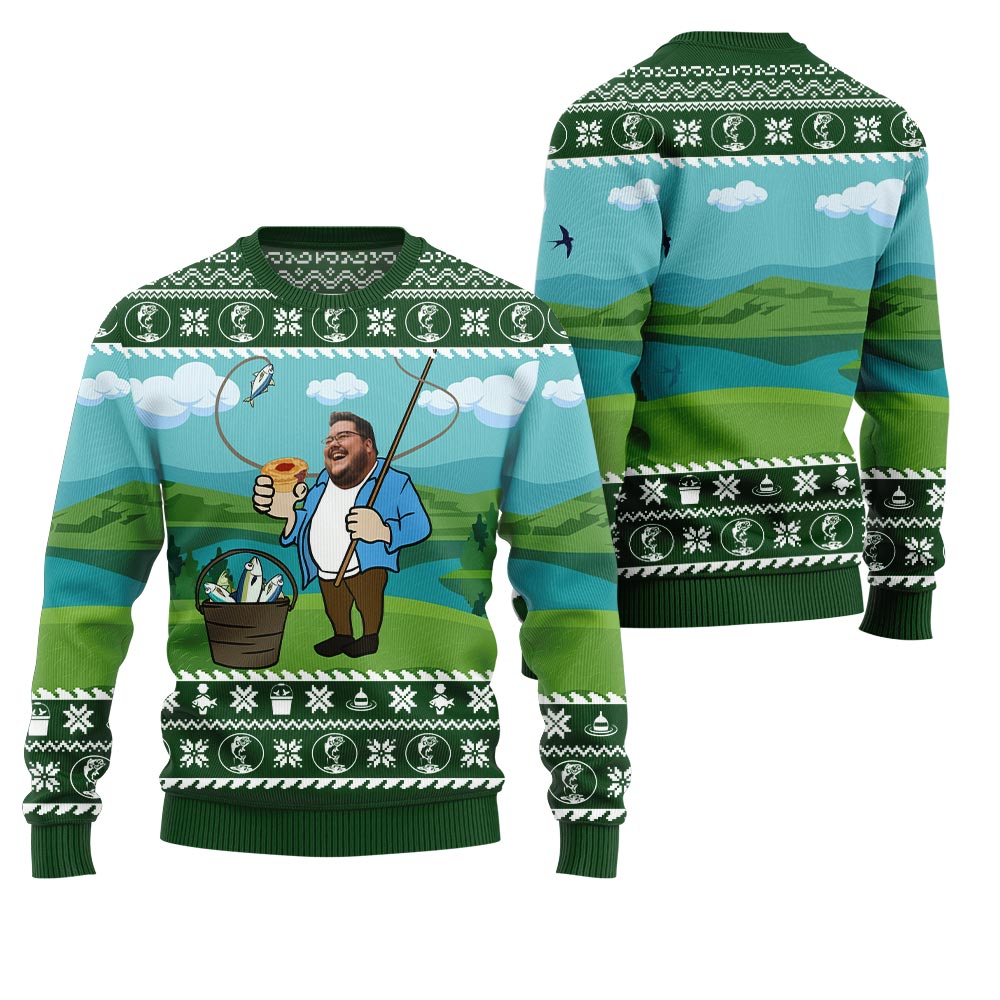 Custom Face Fisherman Christmas Sweater