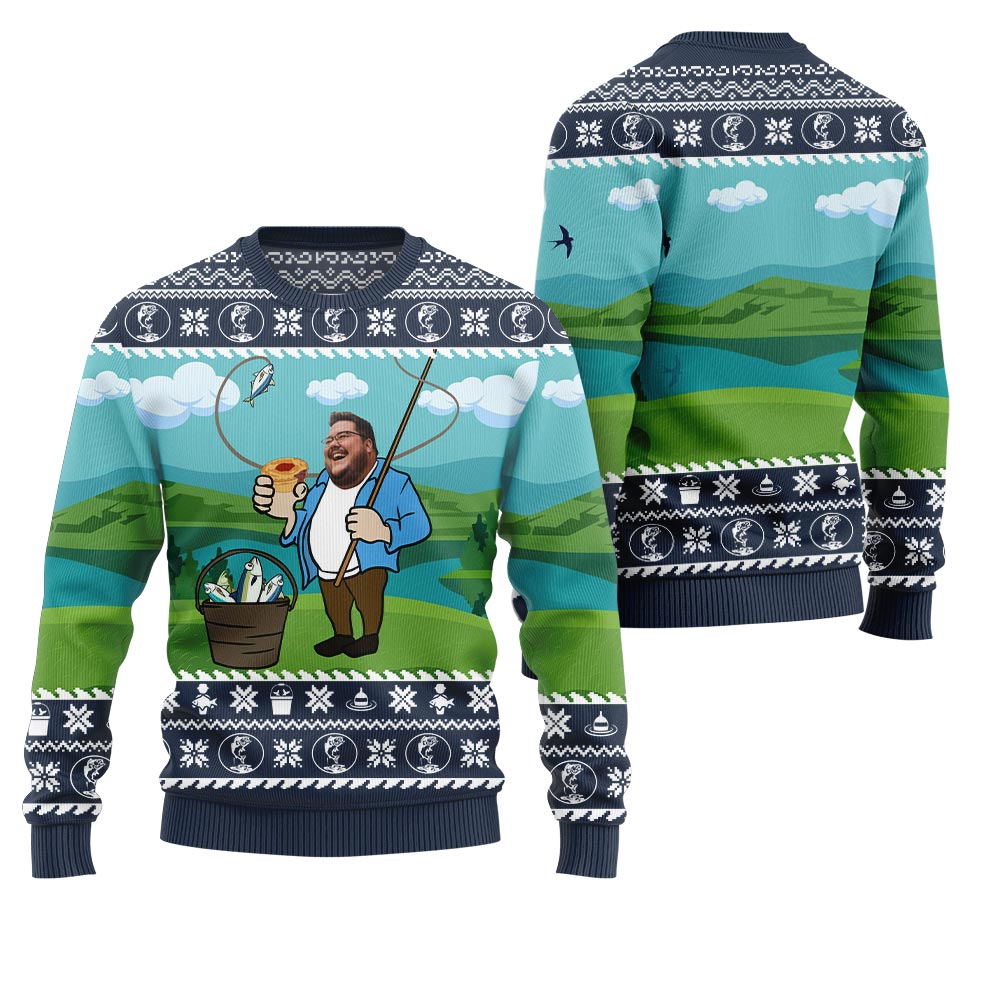 Custom Face Fisherman Christmas Sweater