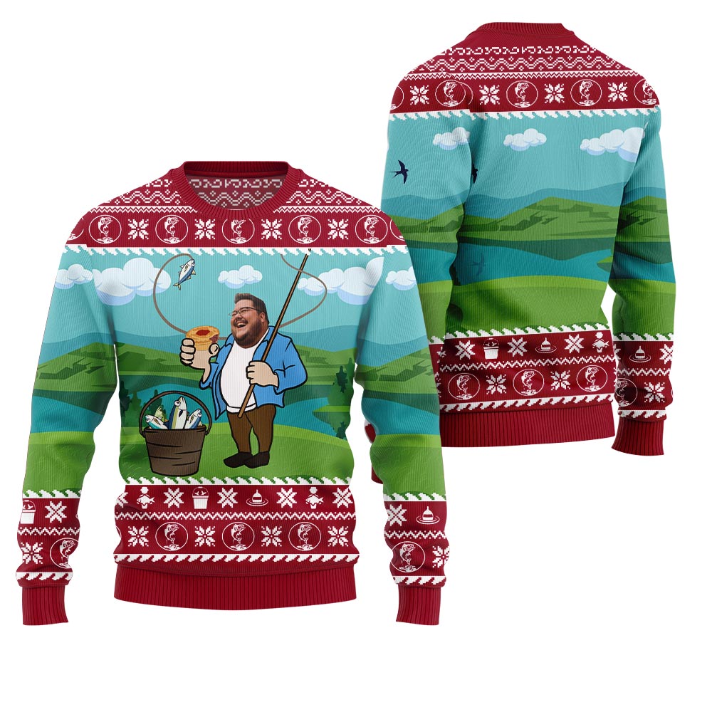 Custom Face Fisherman Christmas Sweater