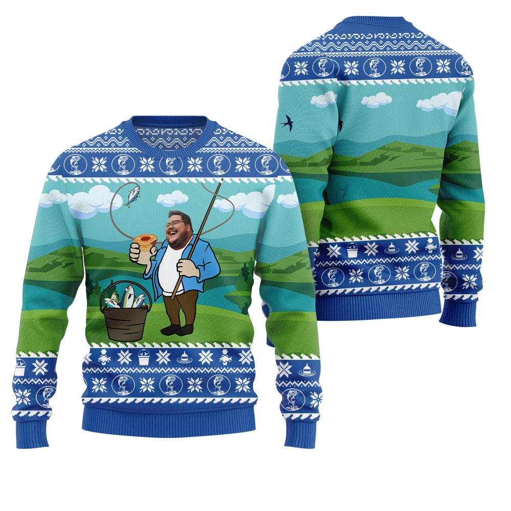 Custom Face Fisherman Christmas Sweater