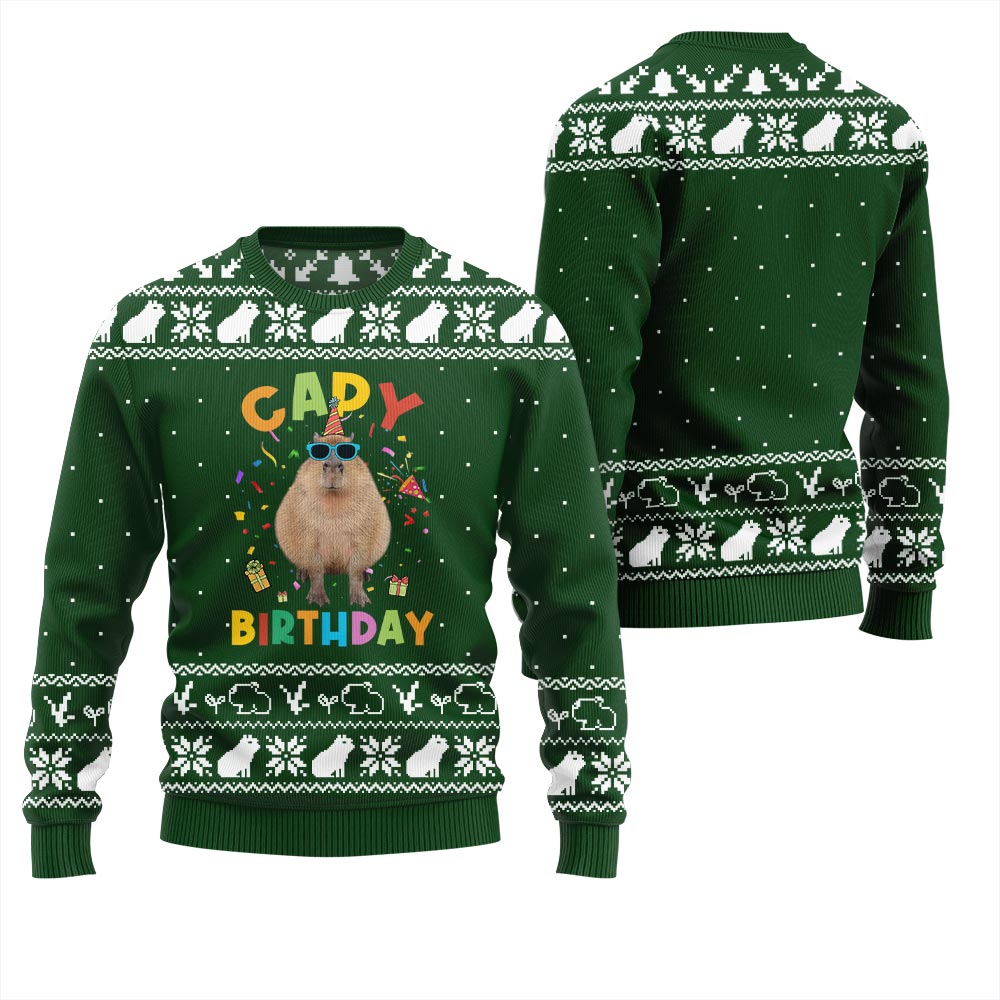 Capybirthday Ugly Christmas Sweater