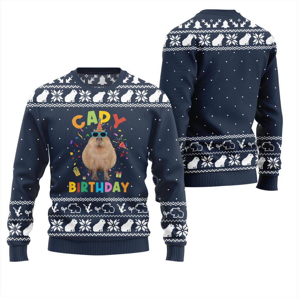 Capybirthday Ugly Christmas Sweater