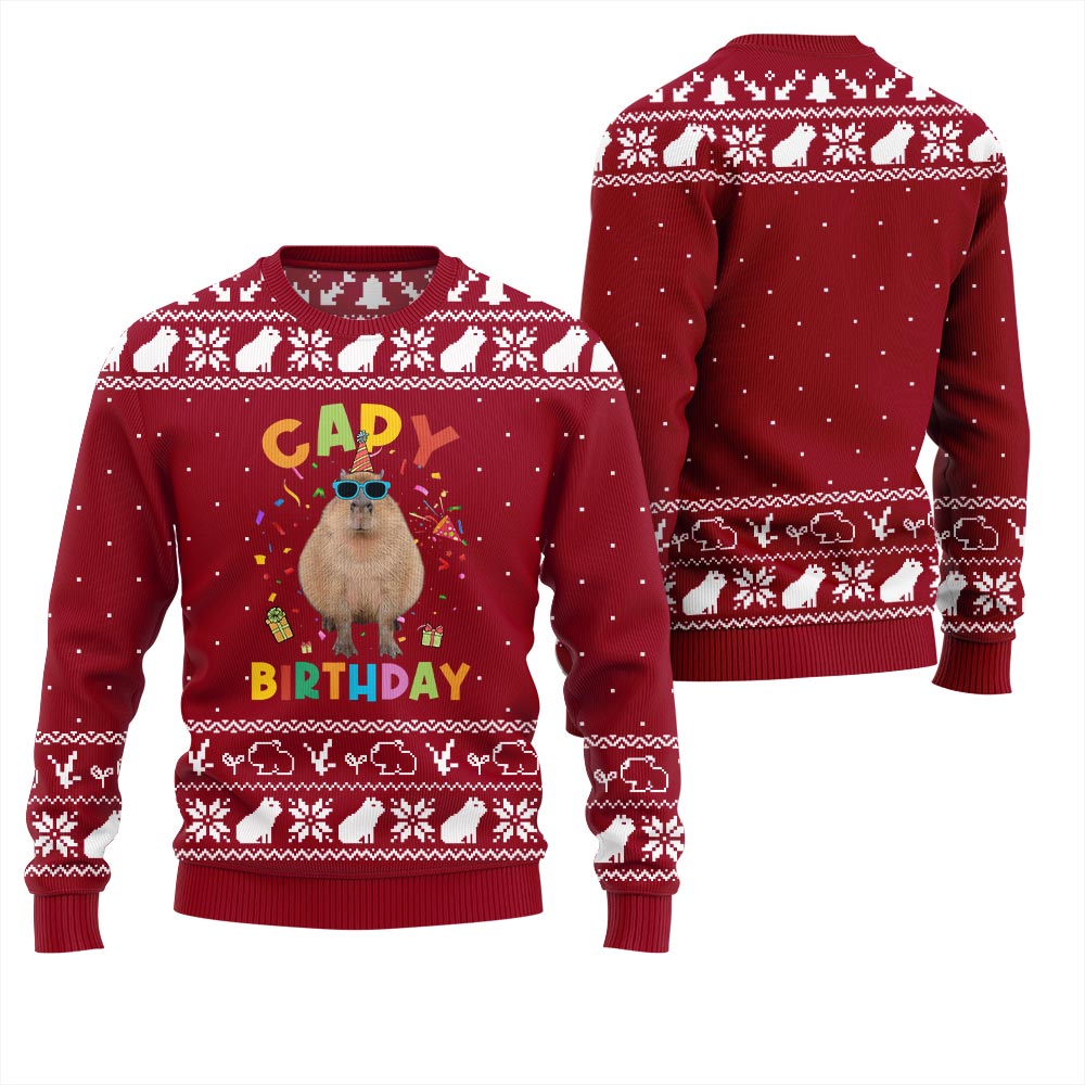 Capybirthday Ugly Christmas Sweater