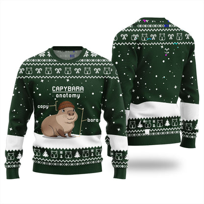 Capybara Anatomy Funny Christmas Sweater