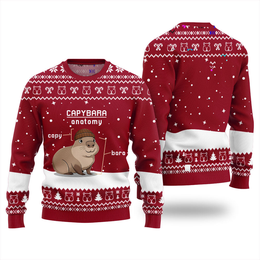 Capybara Anatomy Funny Christmas Sweater