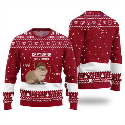 Capybara Anatomy Funny Christmas Sweater