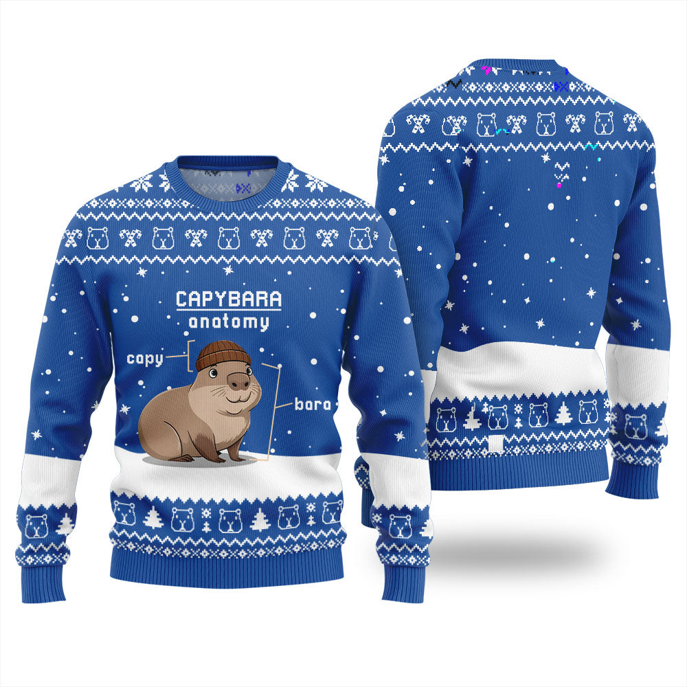 Capybara Anatomy Funny Christmas Sweater