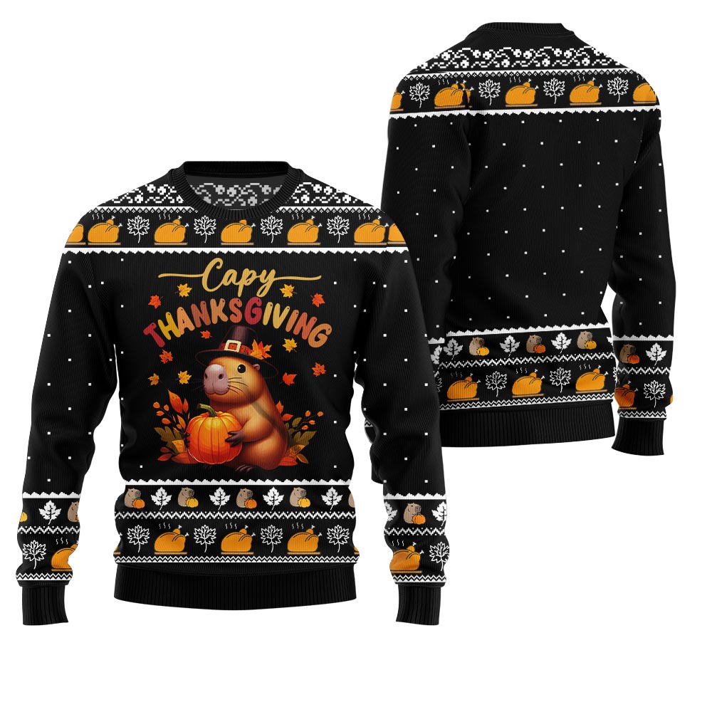 Capy Thanksgiving Ugly Sweater