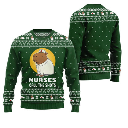 Nurse Capybara Ugly Christmas Sweater