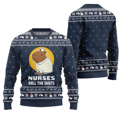 Nurse Capybara Ugly Christmas Sweater