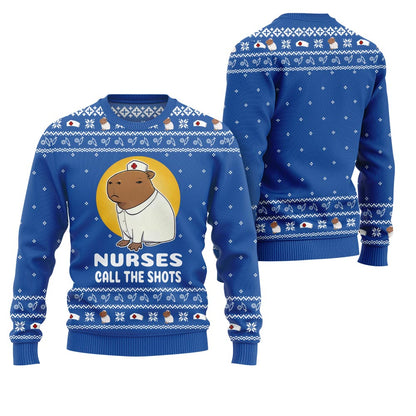 Nurse Capybara Ugly Christmas Sweater