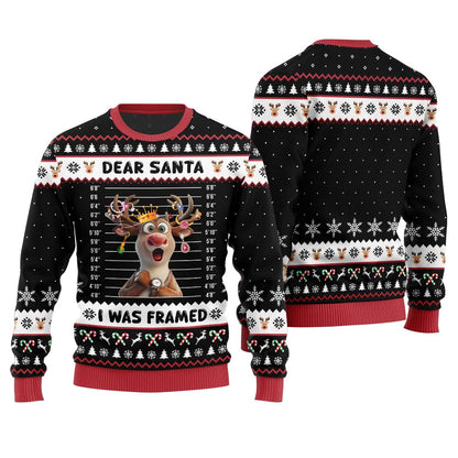 Framed Reindeer Funny Christmas Sweater