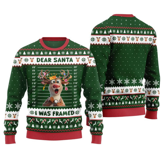 Framed Reindeer Funny Christmas Sweater