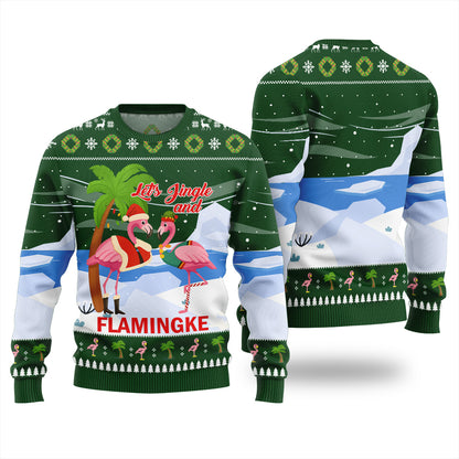 Jingle And Flamingke Ugly Christmas Sweater