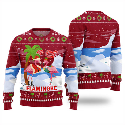 Jingle And Flamingke Ugly Christmas Sweater