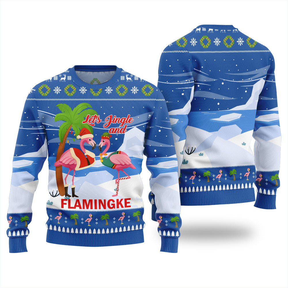 Jingle And Flamingke Ugly Christmas Sweater