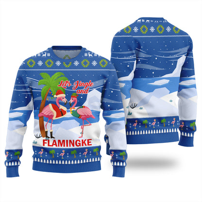 Jingle And Flamingke Ugly Christmas Sweater