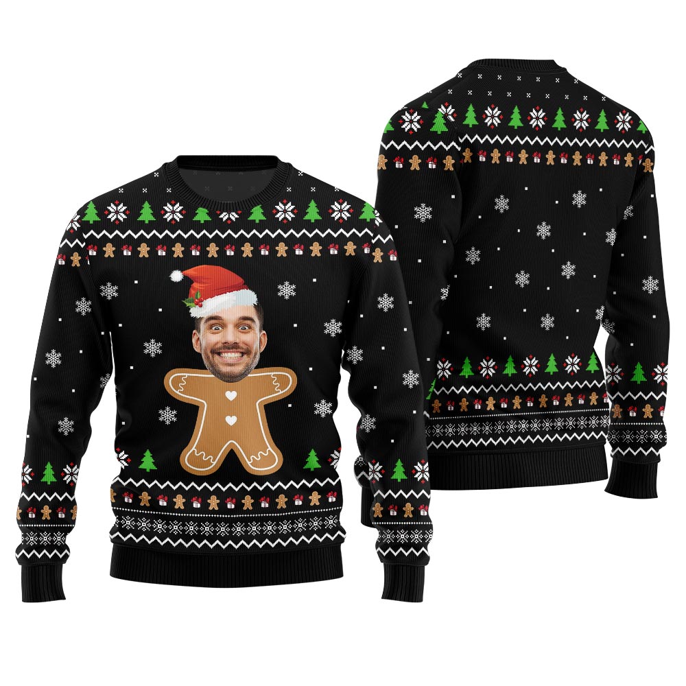 Gingerbread Custom Face Ugly Christmas Sweater