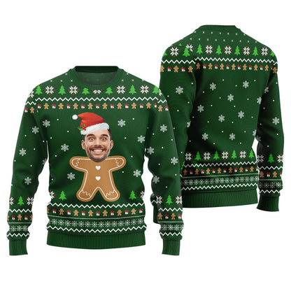 Gingerbread Custom Face Ugly Christmas Sweater
