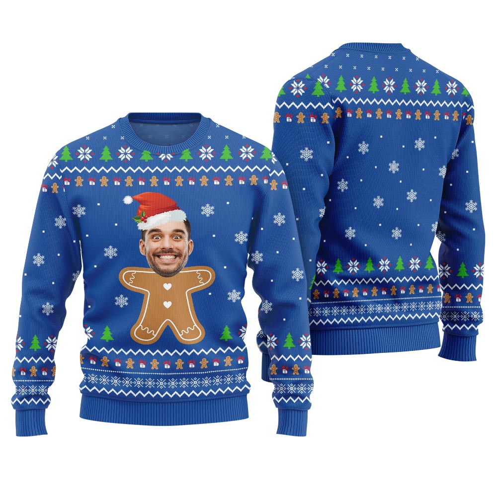 Gingerbread Custom Face Ugly Christmas Sweater