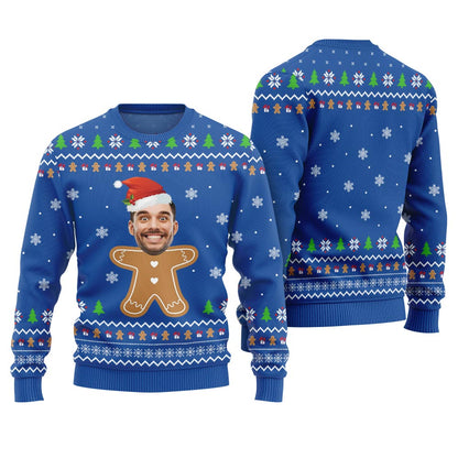 Gingerbread Custom Face Ugly Christmas Sweater