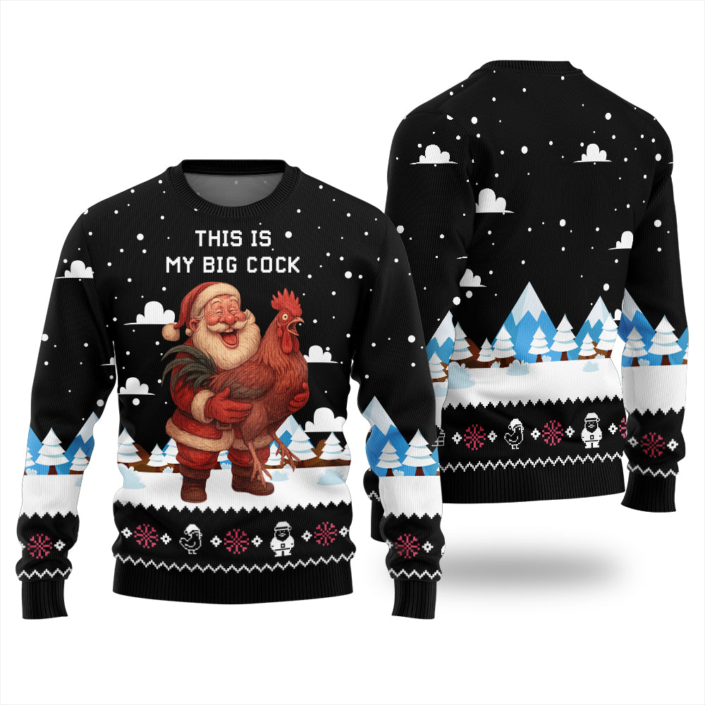 Santa Rooster Ugly Christmas Sweater