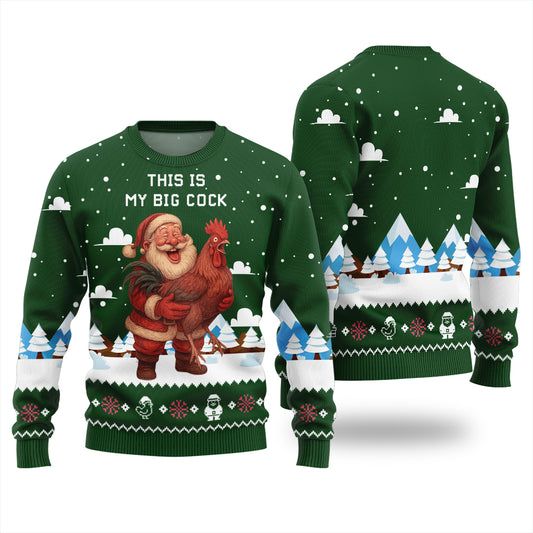 Santa Rooster Ugly Christmas Sweater
