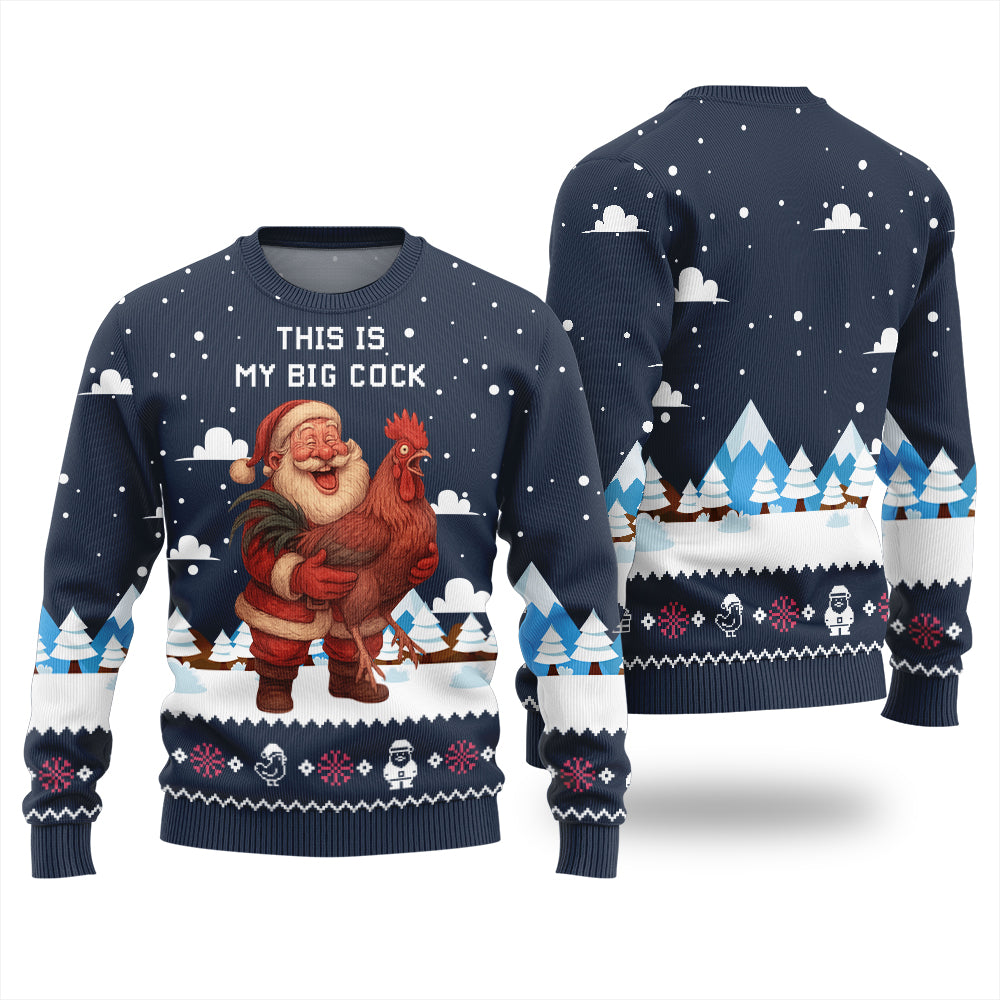 Santa Rooster Ugly Christmas Sweater
