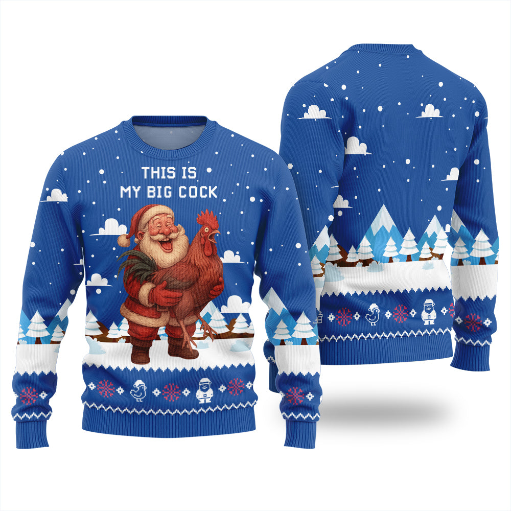 Santa Rooster Ugly Christmas Sweater
