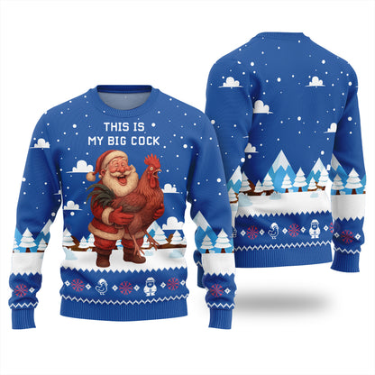 Santa Rooster Ugly Christmas Sweater