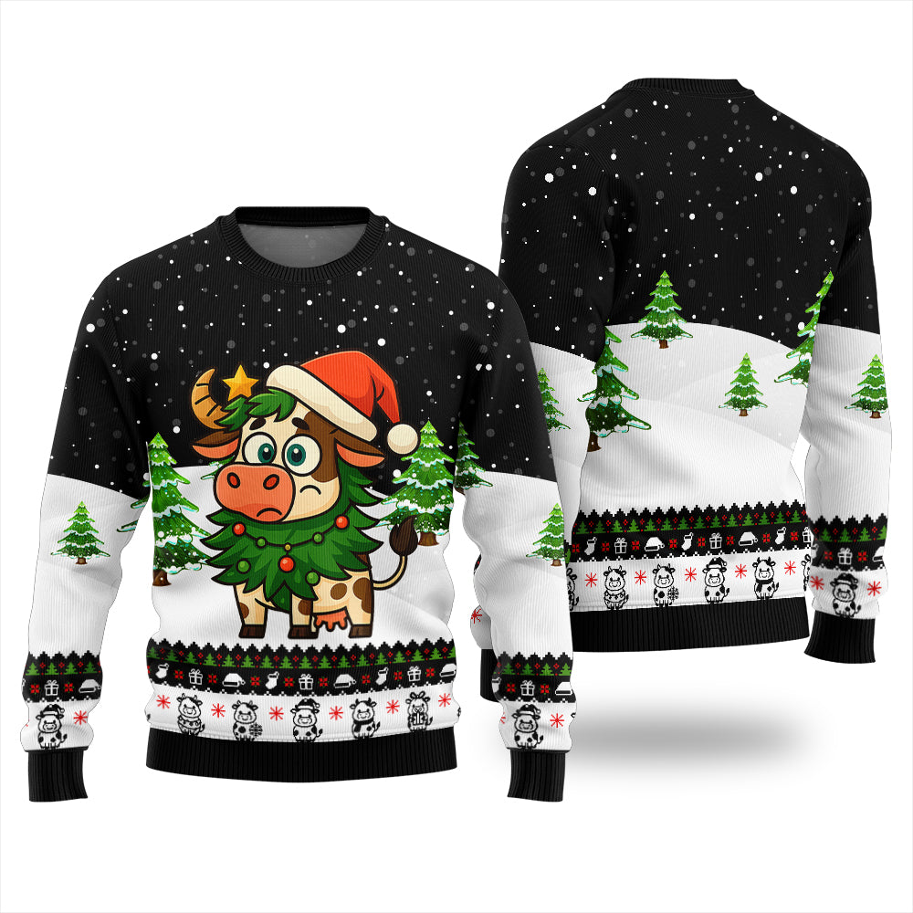 Adorable Santa Cow Funny Christmas Sweater