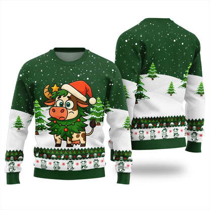 Adorable Santa Cow Funny Christmas Sweater