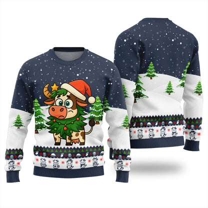 Adorable Santa Cow Funny Christmas Sweater